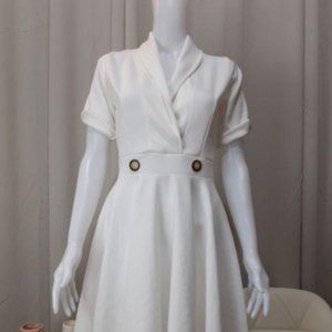 Brand new Neoprene Formal White Dress